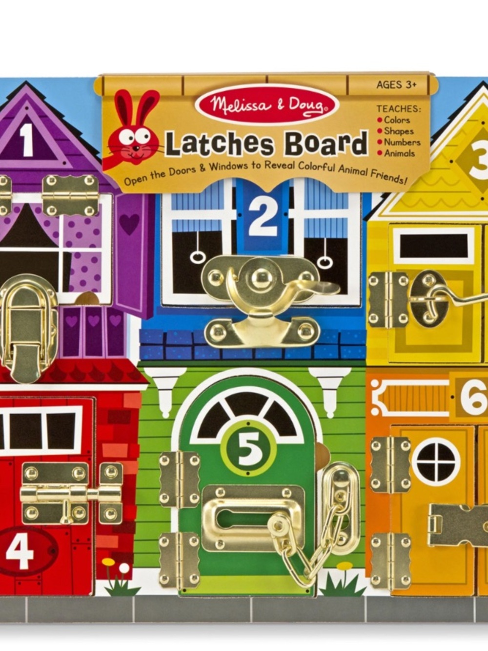 Melissa & Doug Latches Board - locks and doors with animals learning educational